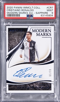 2020 Panini Immaculate Collection "Modern Marks Autographs" Sapphire #CR7 Cristiano Ronaldo Signed Card (#01/10) - PSA MINT 9